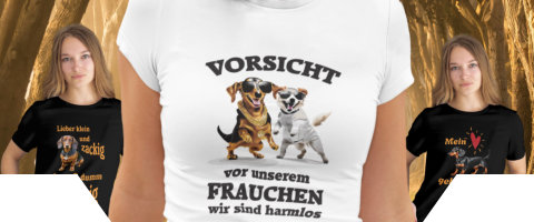 T-Shirt mit Tier Designs Fellnasen und Co