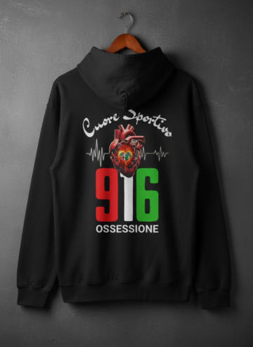 Hoodie Cuore Sportivo Hrzschlag Motiv 916 in italienischen Farben