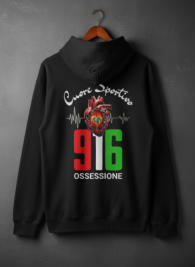 Hoodie Cuore Sportivo Hrzschlag Motiv 916 in italienischen Farben